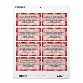 STRAWBERRY Jam Labels Kitchen Gift-labels (Full Sheet)