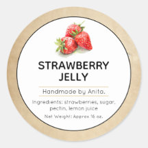 Strawberry Jam of Jelly Canning Jar Label