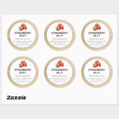 Strawberry Jam of Jelly Canning Jar Label (Vel)