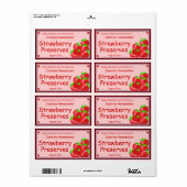 Strawberry Jam of PReserves Home Canning Jar Etiket (Full Sheet)
