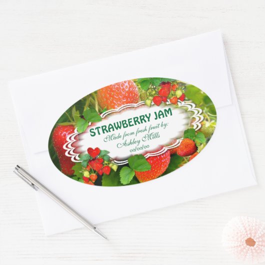 Strawberry Jam Ovale Sticker (Envelop)