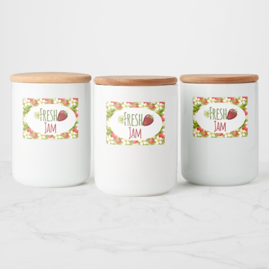 Strawberry Jam PReserves Canning Label Voedselcontainer Etiket (Flessen)