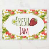 Strawberry Jam PReserves Canning Label Voedselcontainer Etiket (Enkel label)