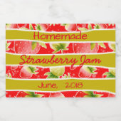 Strawberry Jam PReserves Canning Label Voedselcontainer Etiket (Enkel label)