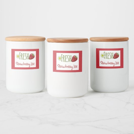 Strawberry Jam PReserves Canning Label Voedselcontainer Etiket (Flessen)