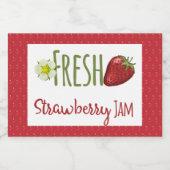 Strawberry Jam PReserves Canning Label Voedselcontainer Etiket (Enkel label)