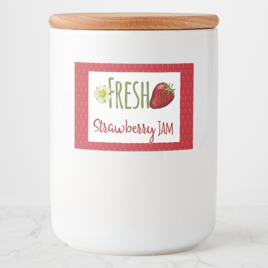 Strawberry Jam PReserves Canning Label Voedselcontainer Etiket (Voorkant)