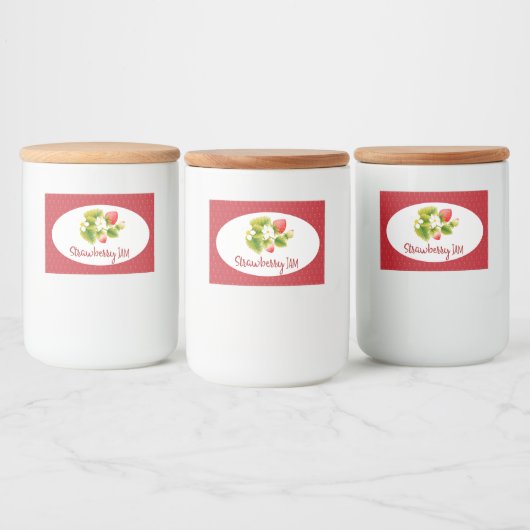 Strawberry Jam PReserves Canning Label Voedselcontainer Etiket (Flessen)