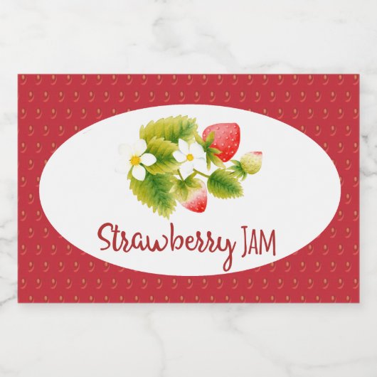 Strawberry Jam PReserves Canning Label Voedselcontainer Etiket (Enkel label)
