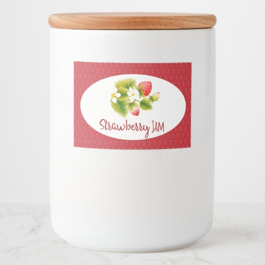 Strawberry Jam PReserves Canning Label Voedselcontainer Etiket (Voorkant)