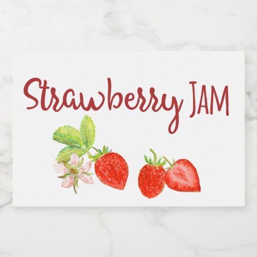 Strawberry Jam PReserves Canning Label Voedselcontainer Etiket (Enkel label)