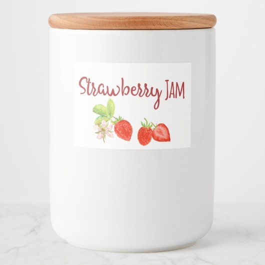 Strawberry Jam PReserves Canning Label Voedselcontainer Etiket (Voorkant)