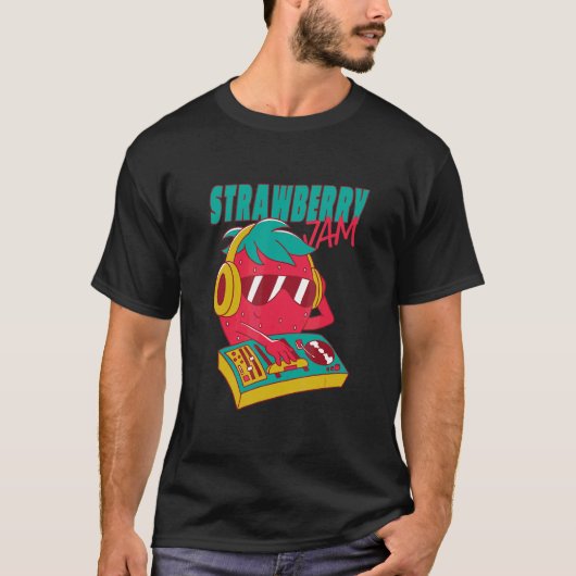 Strawberry Jam Pun Music Dj T-shirt (Voorkant)
