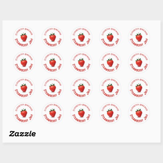 Strawberry Jam Ronde Sticker (Vel)