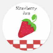 Strawberry Jam Ronde Sticker (Voorkant)