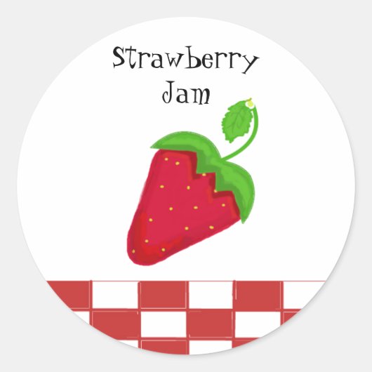 Strawberry Jam Ronde Sticker (Voorkant)