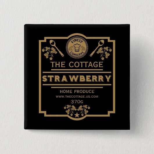 Strawberry Jam Seller Vierkante Button 5,1 Cm (Voorkant)