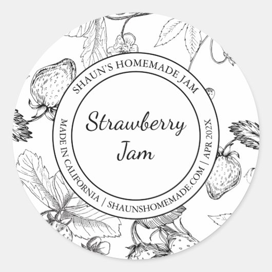 Strawberry Jam Sketch Modern label (Voorkant)