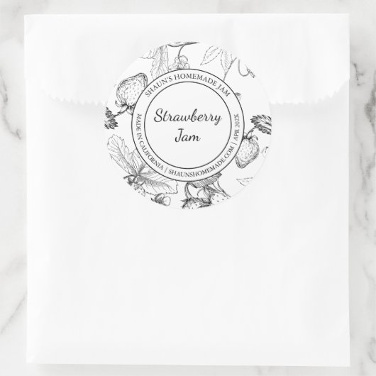 Strawberry Jam Sketch Modern label (Tas)