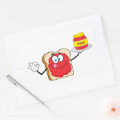 Strawberry Jam Toast Cartoon Karakter Rechthoekige Sticker