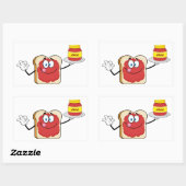 Strawberry Jam Toast Cartoon Karakter Rechthoekige Sticker (Vel)