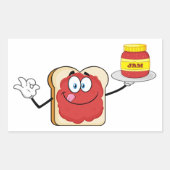Strawberry Jam Toast Cartoon Karakter Rechthoekige Sticker (Voorkant)