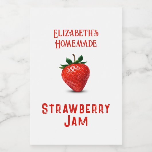 Strawberry Jam Voedselcontainer Etiket (Enkel label)