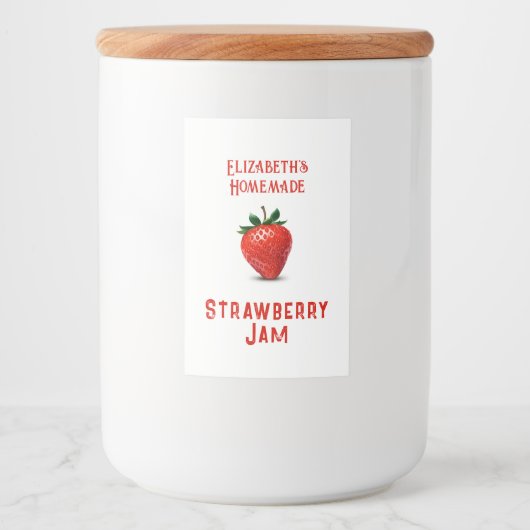 Strawberry Jam Voedselcontainer Etiket (Voorkant)