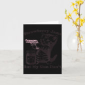 Strawberry Jams But My Gun Don't Funny Cat For Men Kaart (Gele Bloem)