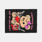Strawberry Jams But My Gun Don't Funny Teddy Bear  Fleece Deken (Voorkant (Horizontaal))