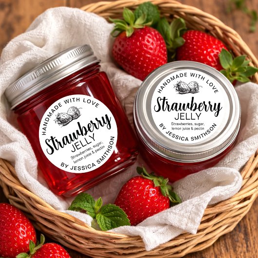 Strawberry Jelly Jam Homemade label STRAW01rd
