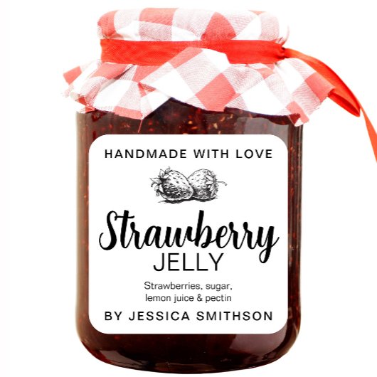 Strawberry Jelly Jam Homemade label STRAW01sq