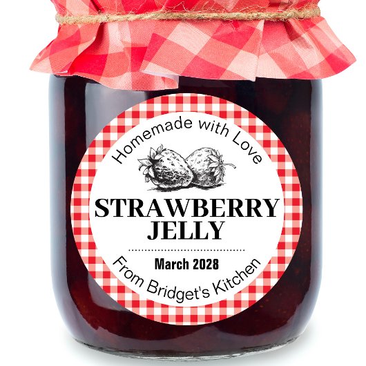 Strawberry Jelly Jam Homemade label STRAW02rd