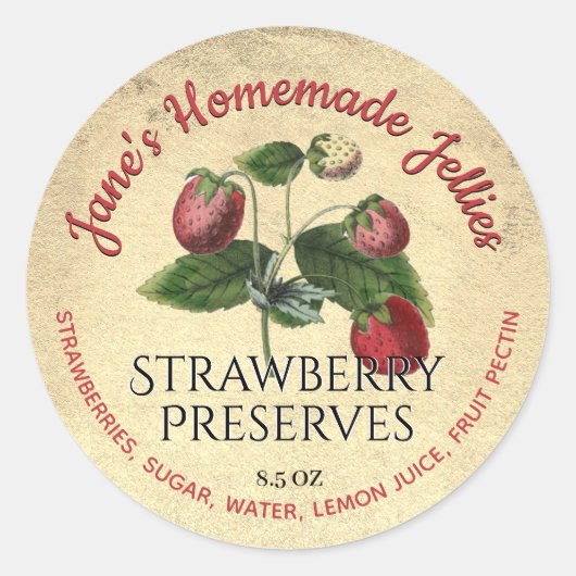 Strawberry Jelly Label Custom  Illustration (Voorkant)