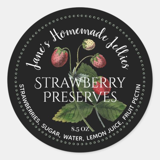 Strawberry Jelly Label  Illustration Black (Voorkant)