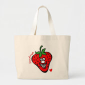 Strawberry *Jumbo Tote Grote Tote Bag (Voorkant)