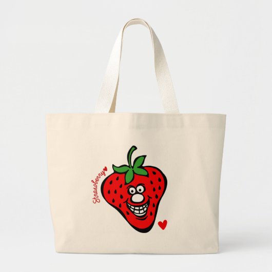 Strawberry *Jumbo Tote Grote Tote Bag (Voorkant)