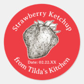 Strawberry Ketchup From Kitchen Of Jar Label (Voorkant)