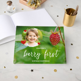 Strawberry Kid's Custom Photo Berry First Birthday Gastenboek