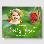 Strawberry Kid's Custom Photo Berry First Birthday Gastenboek (Voorkant)