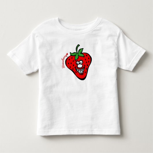 Strawberry *Kids White Tee Kinder Shirts (Voorkant)