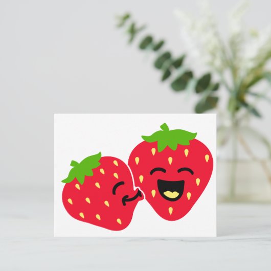 Strawberry Kiss Briefkaart (Staand voorkant)