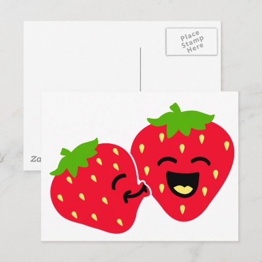Strawberry Kiss Briefkaart (Voorkant / Achterkant)