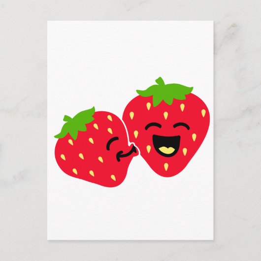 Strawberry Kiss Briefkaart (Voorkant)