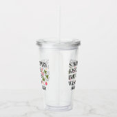 Strawberry Kisses Verjaardagswensen T-shirt Acryl Drinkbeker (Rechts)