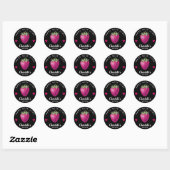 Strawberry Kitchen Home gemaakt met Love Black Ronde Sticker (Vel)