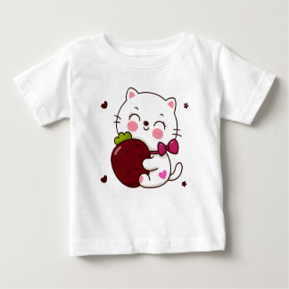 Strawberry Kitty Love Baby Fine Jersey T-Shirt 🍓