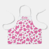 Strawberry koe print 2 x aangepaste tekst schort (Voorkant)