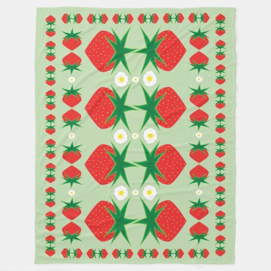 Strawberry Large Fleece Blanket (Voorkant)