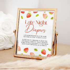 Strawberry Late Night Diapers Berry Sweet Shower Poster